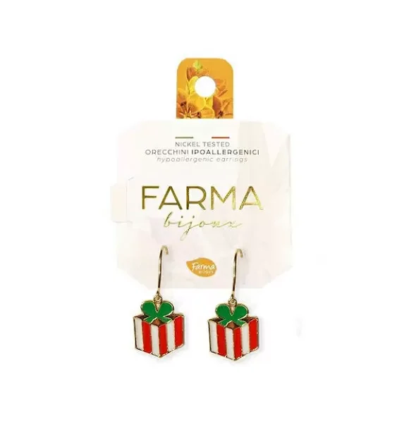 Farma Bijoux Υποαλλεργικά Σκουλαρίκια Κρεμαστό Χριστουγεννιάτικο Δώρο 25mm