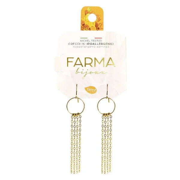 Farma Bijoux Υποαλλεργικά Σκουλαρίκια Χρυσές Κρεμαστές Αλυσίδες 50mm