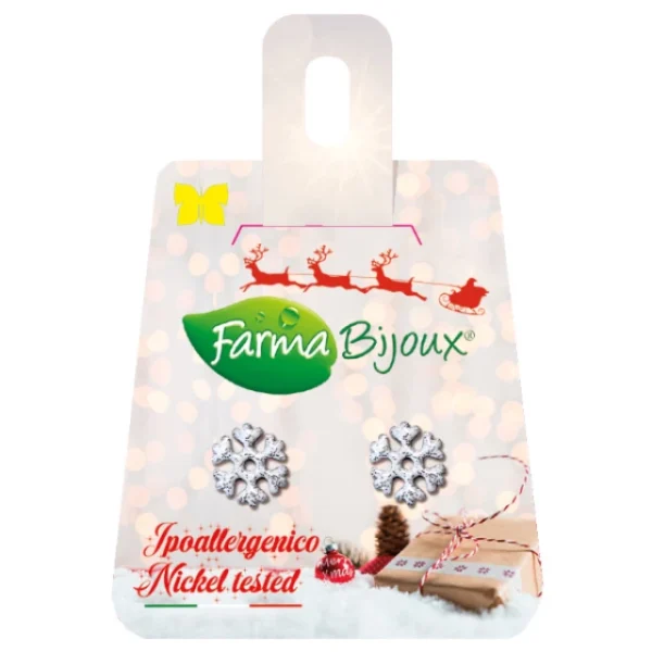 Farma Bijoux Υποαλλεργικά Σκουλαρίκια Λευκή Χιονονιφάδα