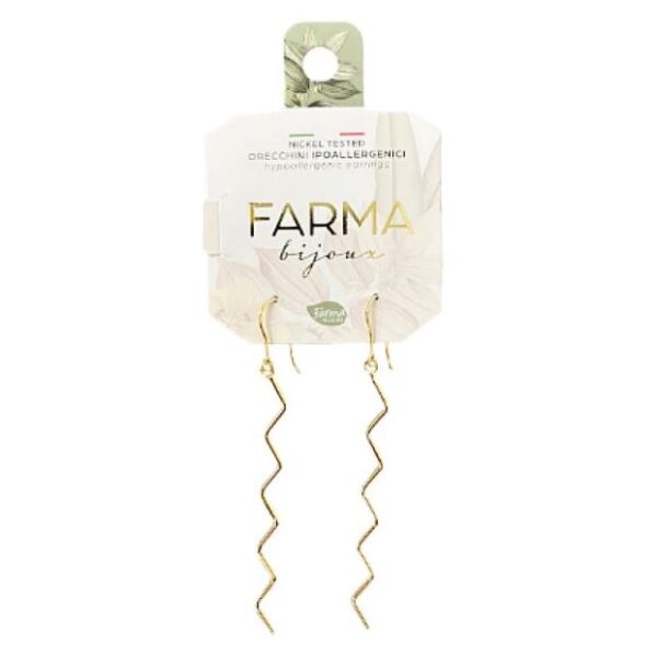 Farma Bijoux Monac Zig Zag Υποαλλεργικά Σκουλαρίκια Χωρίς Νικέλιο Επιχρυσωμένα Ζικ Ζακ 65,0mm