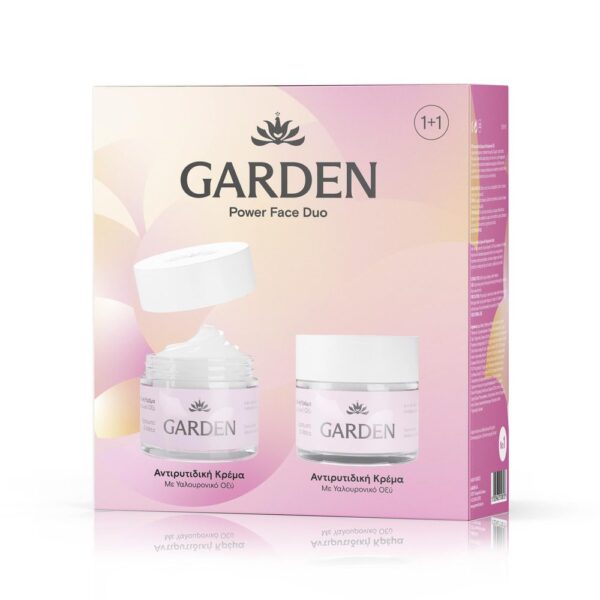 GARDEN POWER FACE DUO | Αντιρυτιδική Κρέμα με Υαλουρονικό Οξύ 50ml 1+1
