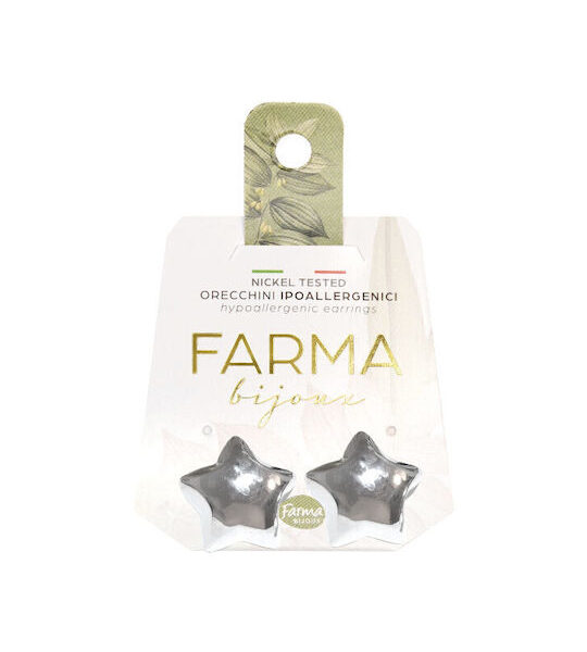 Farma Bijoux Υποαλλεργικά Σκουλαρίκια Ασημί Αστέρι 17mm 1ζευγάρι
