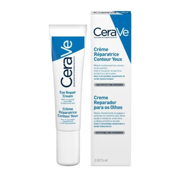 CERAVE Eye Repair Cream Κρέμα Ματιών για Μαύρους Κύκλους & Σακούλες με Υαλουρονικό Οξύ, Ceramides και Νιασιναμίδη (14ml)