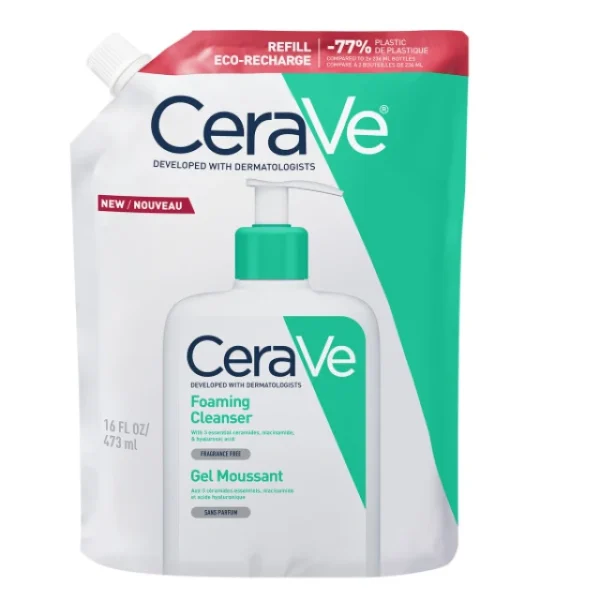 CeraVe Foaming Cleanser Refill Gel Καθαρισμού Προσώπου & Σώματος για Λιπαρή Επιδερμίδα 473ml
