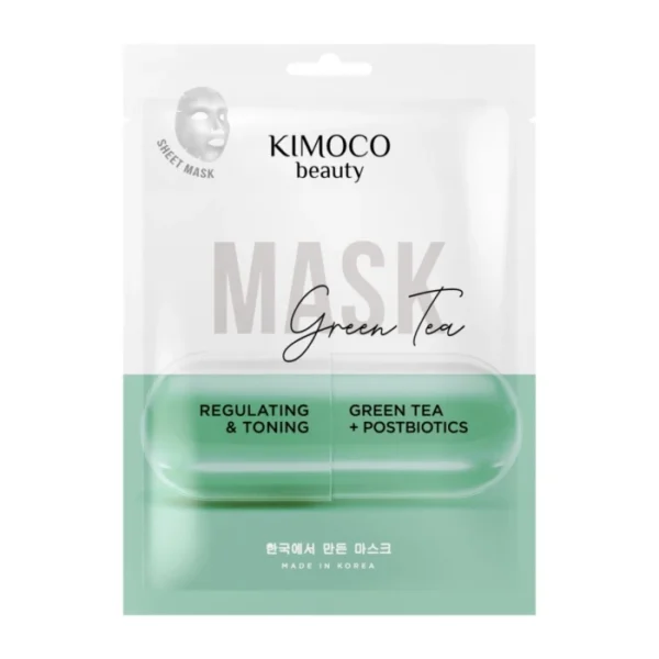 Kimoco Beauty Green Tea & Postbiotics Υφασμάτινη Μάσκα Προσώπου 23ml