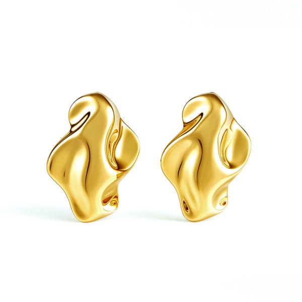 MYLOVLY σκουλαρίκια PLISSE Earrings Wave Gold