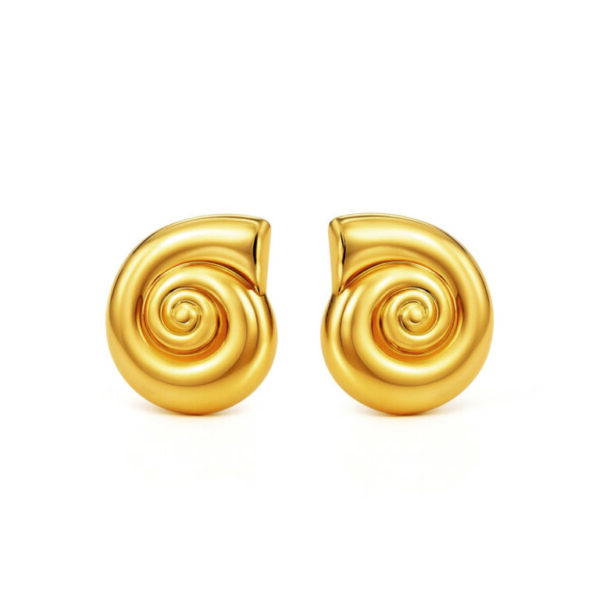 MYLOVLY σκουλαρίκια PLISSE Earrings Shell Gold
