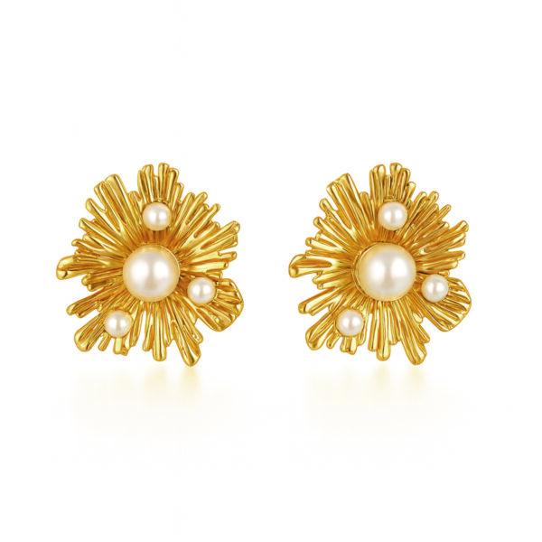 MYLOVLY σκουλαρίκια PLISSE Earrings Aster Gold