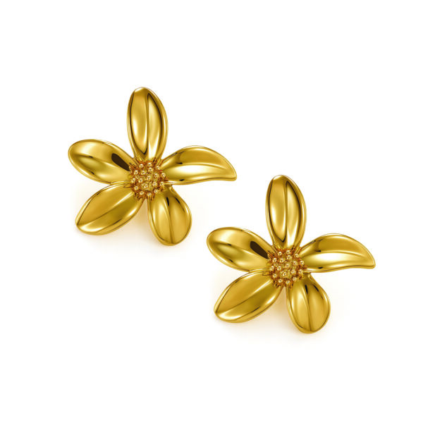 MYLOVLY σκουλαρίκια  PLISSE Earrings Lily Gold